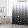 thumbnail image 5 of Extra Long Shower Curtains Black and White Shower Curtain Modern Ombre Shower Curtain Set with Hooks Water Repellent Shower Curtain Fabric Shower Curtains for Bathroom Bathtub Hotel, 70x84 inch, Black, 5 of 5