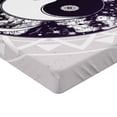 thumbnail image 2 of Ambesonne Peace Fitted Sheet, Ying Yang Boho Art, Queen Size, Black White Beige, 2 of 3