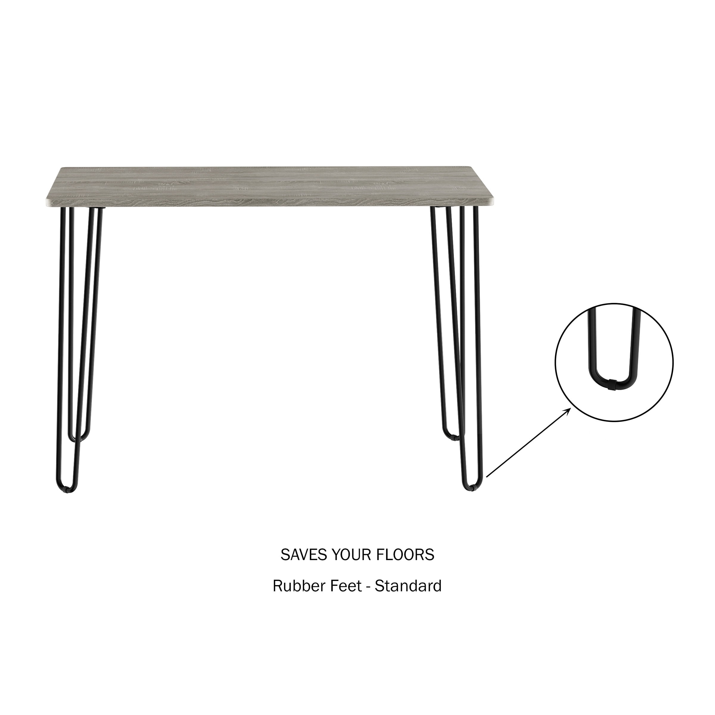 Somerset Home Modern Desk with Hairpin Legs - Home Office Furniture (Gray)