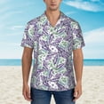 thumbnail image 4 of Balery Lavender Flowers Print Men's Hawaiian Shirts Short Sleeve Beach Shirt Relaxed Fit Vacation Button Down Shirts-XX-Large, 4 of 9