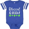 thumbnail image 3 of Inktastic Blessed and Lucky 4 Leaf Clovers St. Patrick's Day Boys or Girls Baby Bodysuit, 3 of 5