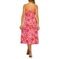 thumbnail image 3 of INSPIRE CHIC Summer Floral Dress for Women's Casual Spaghetti Strap Smocked Square Neck Boho Beach Midi Sundress XS Hot Pink, 3 of 6