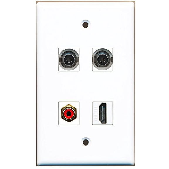 RiteAV - 1 Port HDMI 1 Port RCA Red 2 Port 3.5mm Wall Plate