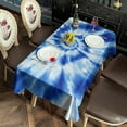 thumbnail image 2 of Blue Tie Dye Mandala Pattern Rectangle Tablecloth 60"x102",Waterproof Polyester Rectangle Table Cloth, Wipeable Spillproof Polyester Tablecloth for Dining, Camping, Indoor and Outdoor, 2 of 6