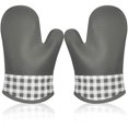 thumbnail image 1 of Guante de silicona resistente al calor para horno, guantes para horno, guantes para horno, guantes aislantes, guantes de cocina gruesos para barbacoa, guantes de cocina profesionales, 1 par, 1 of 8