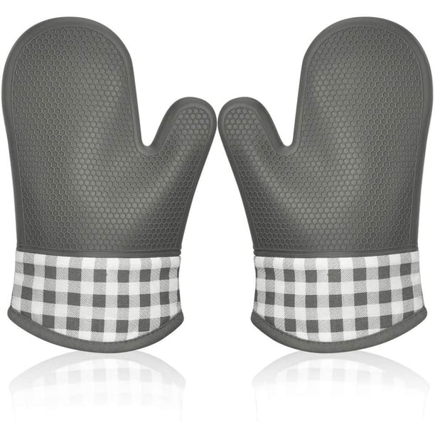 Guante de silicona resistente al calor para horno, guantes para horno, guantes para horno, guantes aislantes, guantes de cocina gruesos para barbacoa, guantes de cocina profesionales, 1 par