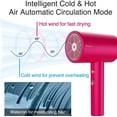 thumbnail image 3 of RAINBEAN Patented Water Ionic Hair Dryer 1800W with Magnetic Nozzle for Home Travel and Salon Pink, 3 of 4