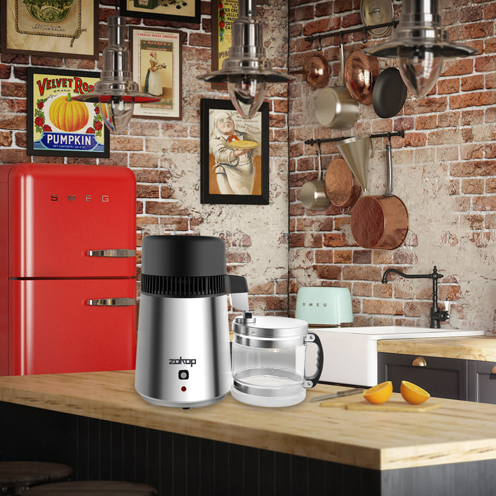 ZOKOP ZB2 4L 110V 750W Countertop Water Distiller Machine Fully