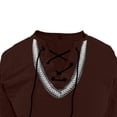 thumbnail image 4 of khonts,Men's Embroidered V-Neck Drawstring T Shirts Oversized Long Sleeve Tee Shirts Stylish Comfy Casual Tops Coffee XXXL, 4 of 9