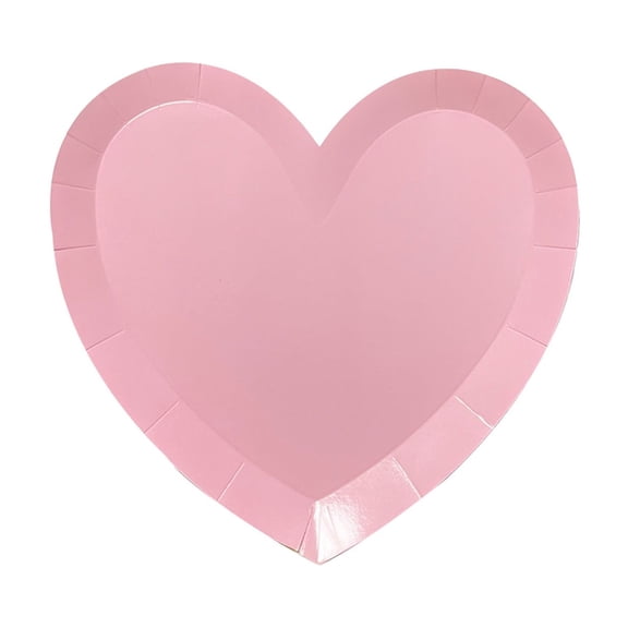 Cinvoph Valentines Day Disposable Plates Elegant Dinnerware Paper Tray for Weddings, Birthdays Heavy Duty & Leakproof for Party Holiday Gatherings, Pink