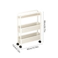 thumbnail image 3 of Horivan 3 Tier Rolling Utility Cart Narrow Storage Shelves With Wheels For Snack Pantry, 3 of 6