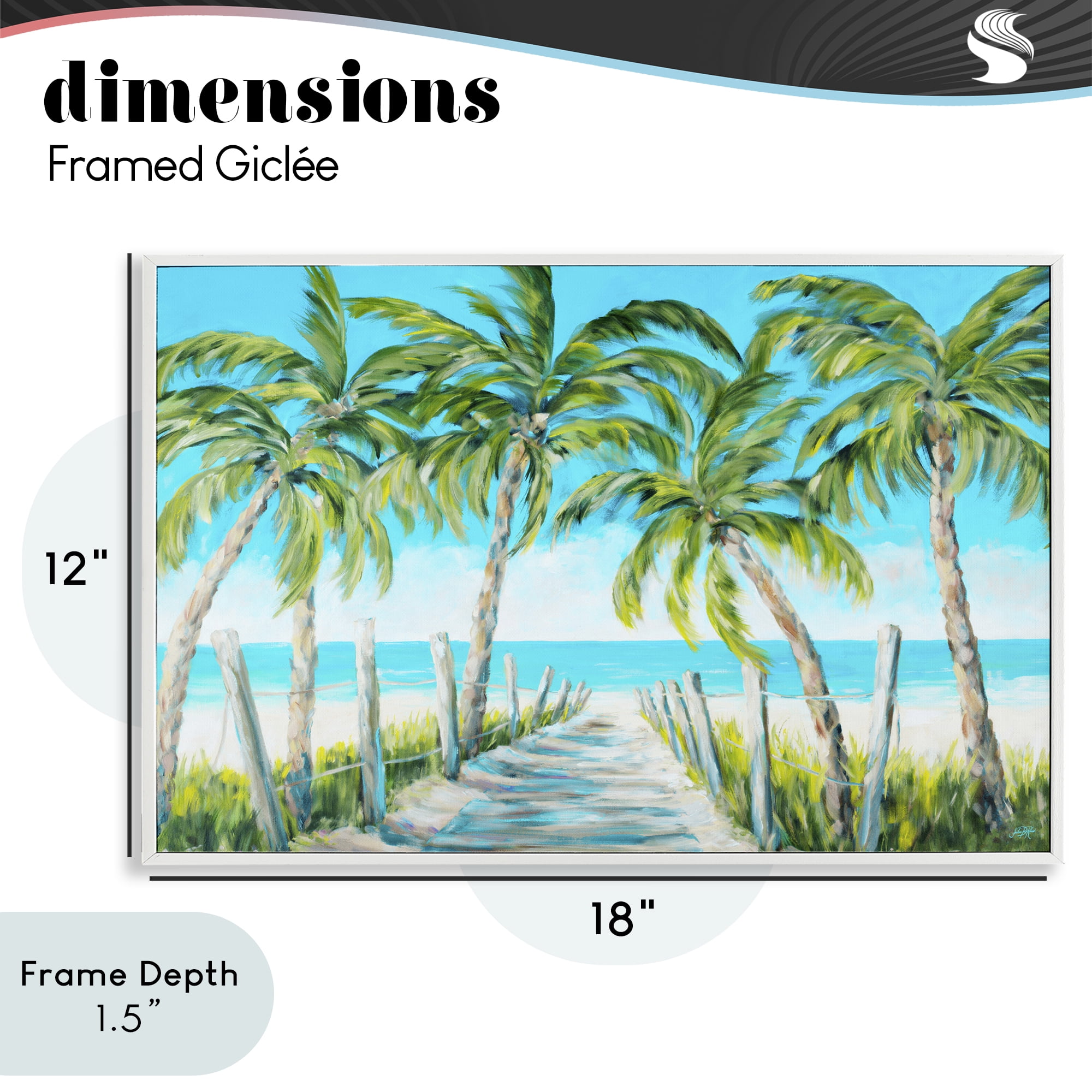 Stupell Industries The Path To Paradise White Framed Giclee Art, design by Julie DeRice