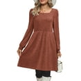 thumbnail image 3 of SHINE UP Dresses for Women Fall Square Neck Long Sleeve Knee Length Dress with Pockets, 3 of 9