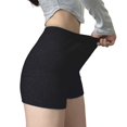 thumbnail image 2 of Women Knit Fold over Shorts High Waist Slim Fit Stretchy Yoga Shorts Summer Casual Active Jogger SweatShorts Black L, 2 of 8