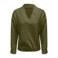 thumbnail image 4 of Breezora V Neck Knit Pullover Sweater Lightweight Long Sleeve Casual Fall Tops Womens 2025 Fashion Knitwear XXXXL Size Green, 4 of 5