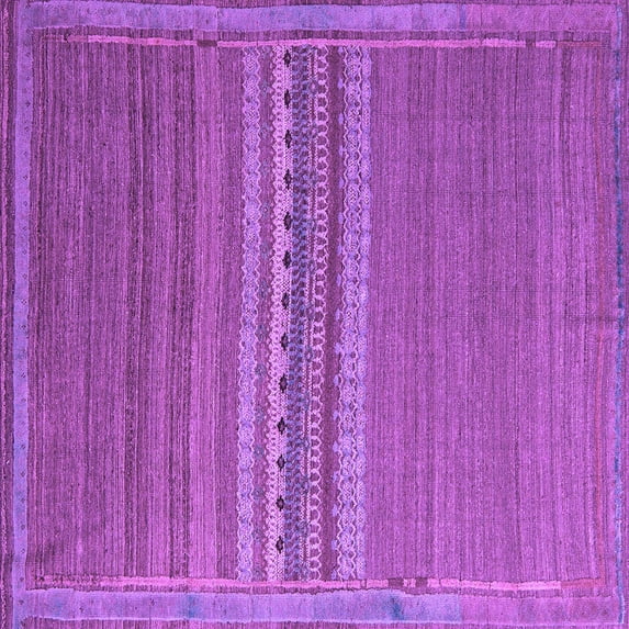 Ahgly Company Indoor Square Abstract Purple Modern Area Rugs, 7' Square