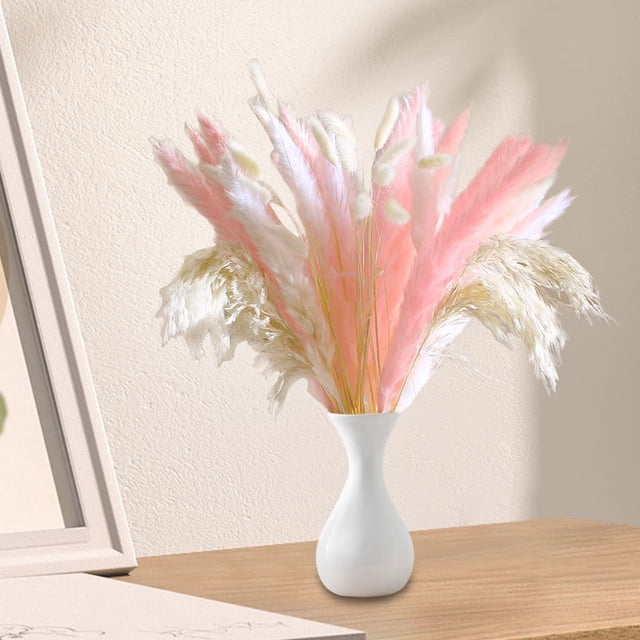 Hierba De Pampa Falsa Ramo de flores secas, decoración pomposa y esponjosa, para decoración del hogar, estilo bohemio