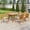 Natural, variant on Christopher Knight Home 5-Piece Outdoor Dining Set, Wood Table and 4 Chairs with Cushions, Natural