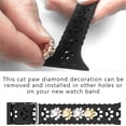 thumbnail image 2 of KOMI Dog Paw Watch Band Compatible with Apple Watch Band 38mm 40mm 44mm 42mm 45mm 41mm 49mm for Women, Slim Lace Silicone Hollow Out Wristbands for iwatch Series 9/8/7/6/5/4/3/2/1/SE Black with Charms, 2 of 7