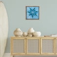 thumbnail image 2 of Stupell Industries Blue Flower Shape Design Floral Painting Brown Floater Framed Canvas Art Print Wall Art, 18 x 18, 2 of 9