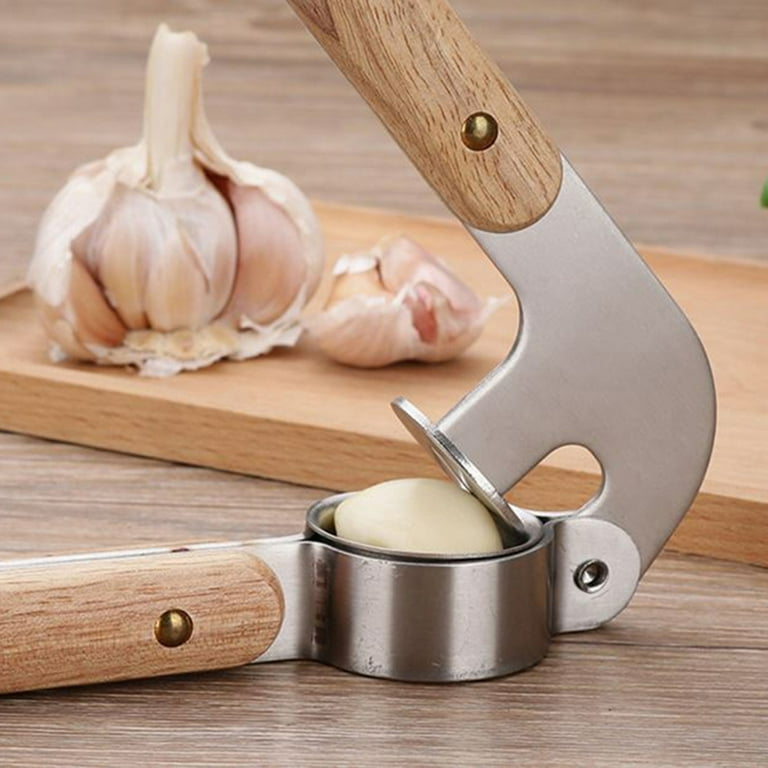 New Garlic Press Stainless Steel 2 in 1 Garlic Slicer Mincer Dual Function  Garlic Crusher Handheld Squeezer Tool Kitchen Gadgets