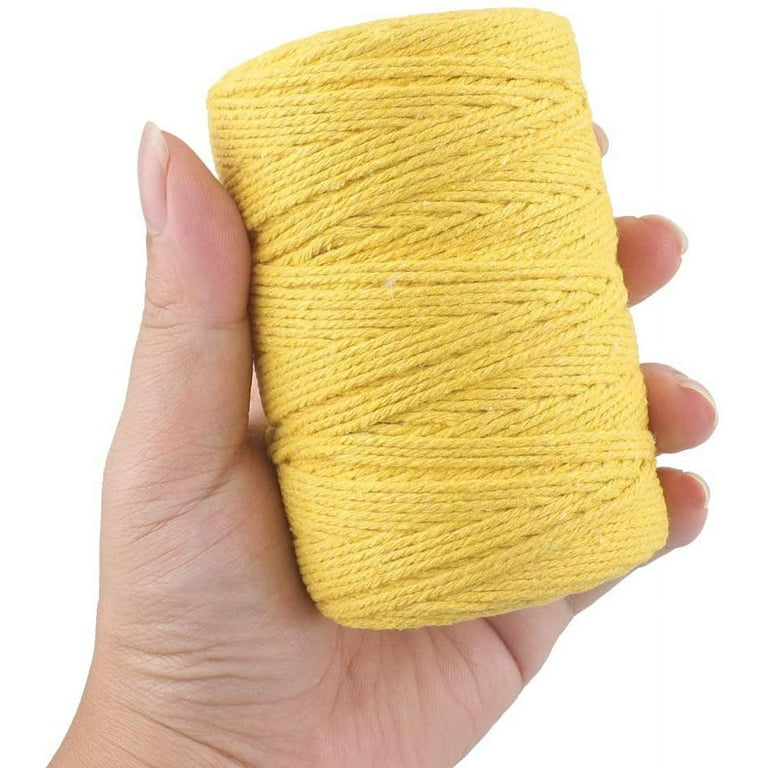 200M/656 Feet Cotton String,Yellow String,Cotton Cord Craft String Bakers  Twine for DIY Crafts and Gift Wrapping-2mm 