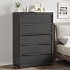 5-Drawer Dresser for Bedroom Modern Storage Chest with Wide Top MDF Frame Anti-Tip Kit for Living Room Hallway Nursery Entryway