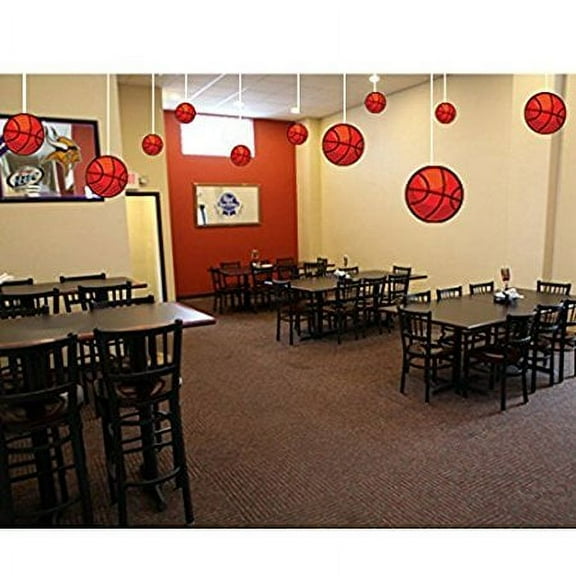 Basketball Party Decorations (indoor/outdoor) - 2 Sided Basketballs (Set of 16)