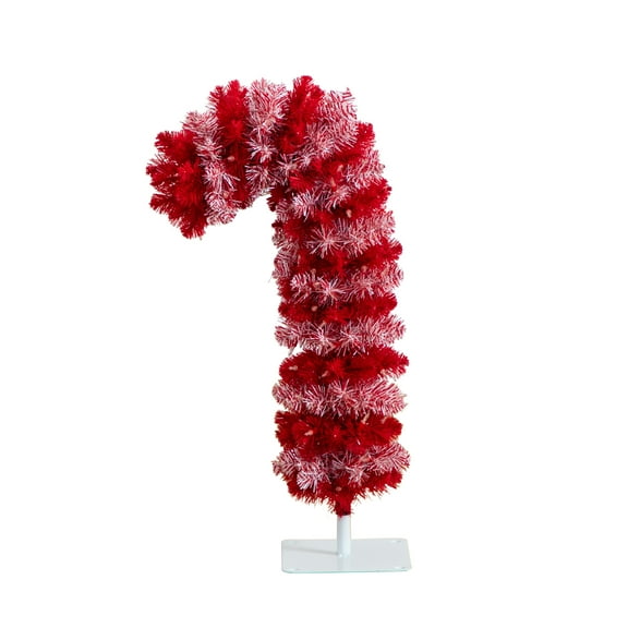 Nearly Natural 30in. Pre-Lit Artificial Candy Cane Christmas Tree with 100 Micro LED Lights