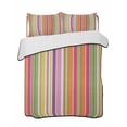 thumbnail image 2 of Colorful Striped Twin XL Size Down Alternative Comforter, Lightweight Comforter Quilt Bedding Set with Pillow Shams Farmhouse Modern Stripes Art All Seasons Bed Comforter Duvet Insert 68"x98", 2 of 7