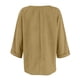 thumbnail image 5 of Chaqueta deportiva,Camiseta de manga larga con cuello en V para mujer, blusa informal lisa, tejido de poliéster suave, cómoda para uso diario, sopatenor, 5 of 8