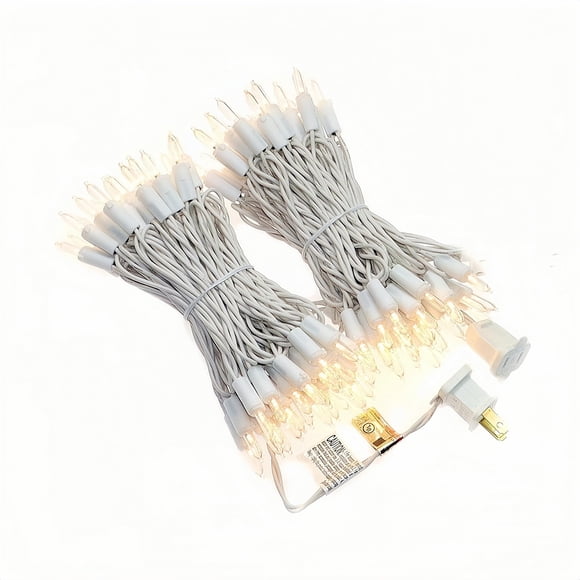 Cadena de luces LED JinBest 100, color blanco cálido, 10,7 m, para interiores y exteriores