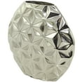 thumbnail image 5 of CosmoLiving by Cosmopolitan 13" Geometric Faceted Silver Aluminum Vase, 5 of 7