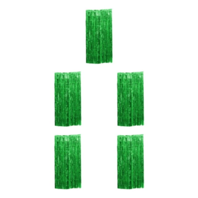 Baohd Finger-Safe Tassels Curtain For Good Demonstrating Effect Party Decorations Green 5Set