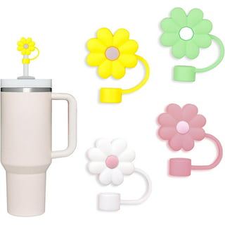 5 Pcs Cute Silicone Straw Cover Cap, Flower Straw Topper For Stanley Cup  Tumbler (7mm-9mm), Flower Reusable Straw Covers, Dust-Proof Drinking Straw