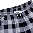 thumbnail image 5 of AOMPMSDX Christmas Plaid Pants Women Summer Casual Loose Drawstring Elastic High Waist Comfy Trousers Straight Leg Long Pant Dark Gray M, 5 of 9