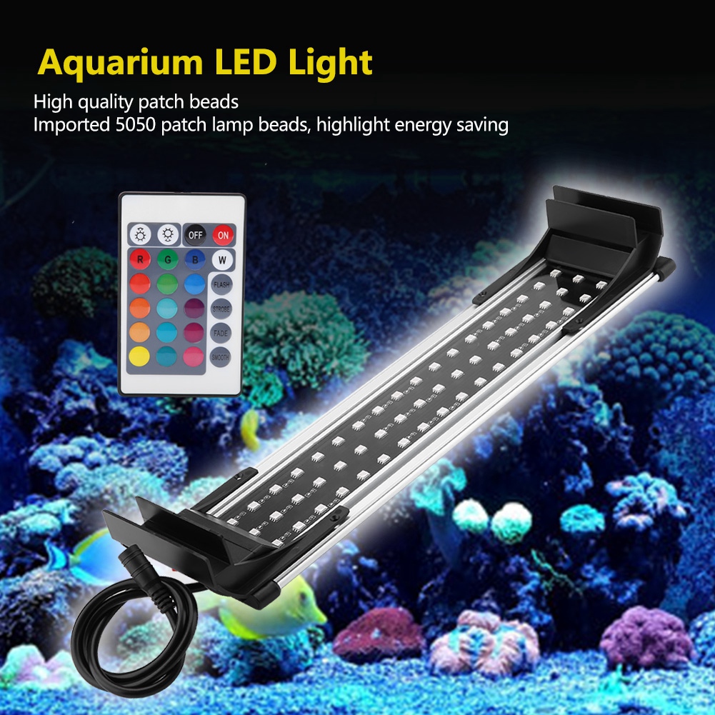 OTVIAP Adjustable Ultra Slim Aquarium Fish Tank Dimmable LED Light Lamp