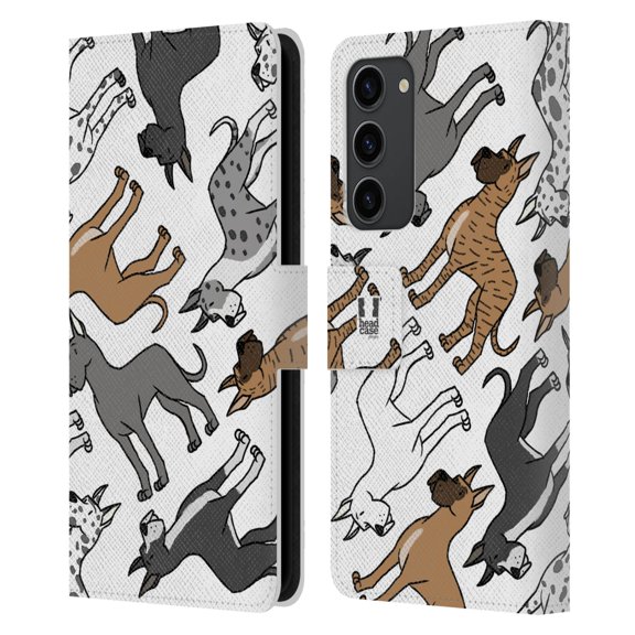 Head Case Designs Dog Breed Patterns 2 Great Dane Leather Book Wallet Case Cover Compatible with Samsung Galaxy S23  5G