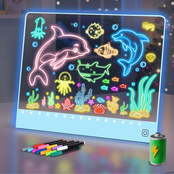 Tablero de dibujo LED YONHAN 16 recargable para niños con soporte