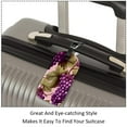 thumbnail image 3 of Square 2Pack PU Leather Grape Cruise Luggage Tag with Privacy Cover and Name ID Tag for Travel Handbags Backpacks Luggage Tags, 3 of 6