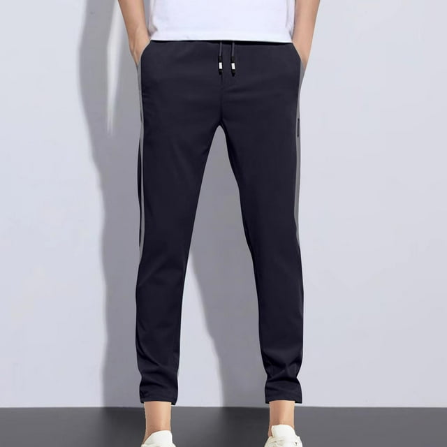 Weiqiqre Pantalon de Pyjama pour Hommes Pantalon de Randonnée, Léger Imperméable Respirant Taille Élastique Pantalon de Pluie pour Cyclisme Course, Taille m