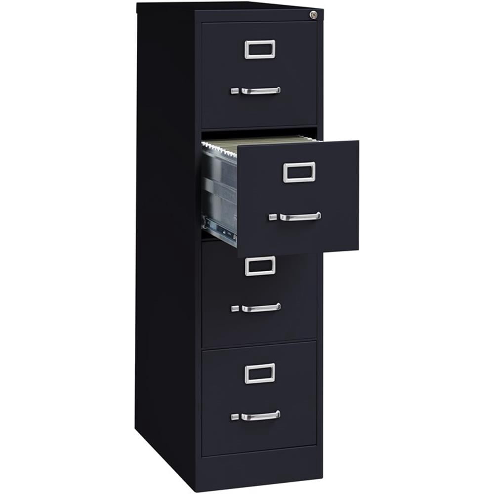 Bowery Hill 25" 4-Drawer Metal Letter Width Vertical Filing Cabinet in Black