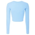 thumbnail image 4 of Made by Olivia Women's Solid Long Sleeve Round Neck Crop T Shirt Top, 4 of 4