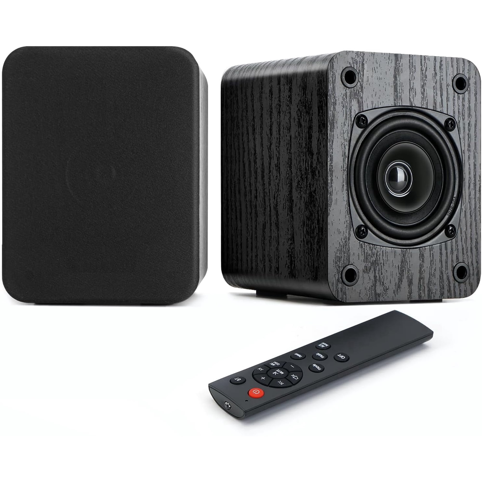 Saiyin Powered Bluetooth Bookshelf Speakers, 40W Record Player Speakers with 3'' Dual Cone Drivers for Full Range in Powerful Sound, Stereo Speakers for Turntable PC TV AUX/Optical/TV-ARC Input