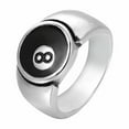 thumbnail image 2 of Lucky 8 Ball Pool Ball Ring, Men's Stainless Steel Billiard 8 Ball Ring, Number Black 8 Eight Pool Billiard Ring, Retro Billiards Men's Ring, Cute Gifts for Boyfriend Pool Player, 2 of 7