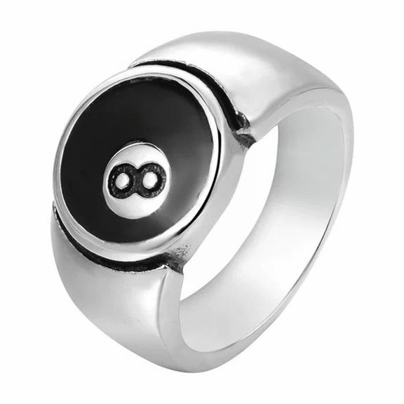 BNNG 925 Sterling Silver Simple Carve 8 Band Ring 8 Bal L Pool Bal L Ring Stainless Steel 8 Ring Number Black 8 Unique 8 Pool Bal L Ring For Men And Women