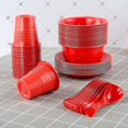 thumbnail image 2 of 50pcs 150ml Disposable Plastic Cups - Easy Grip Red Party Drinking Cups, 2 of 4