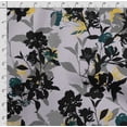 thumbnail image 4 of Soimoi Floral Print, Silk Fabric, Decor Sewing Fabric by The Yard 42 Inch Wide,Decorative Fabric for Shirts Suits Ties, Black, 4 of 5