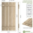 thumbnail image 2 of Ekena Millwork 23 1/2"W x 28"H Rustic Four Board Spaced Board-n-Batten Rough Sawn Faux Wood Shutters (Per Pair), Primed Tan, 2 of 11