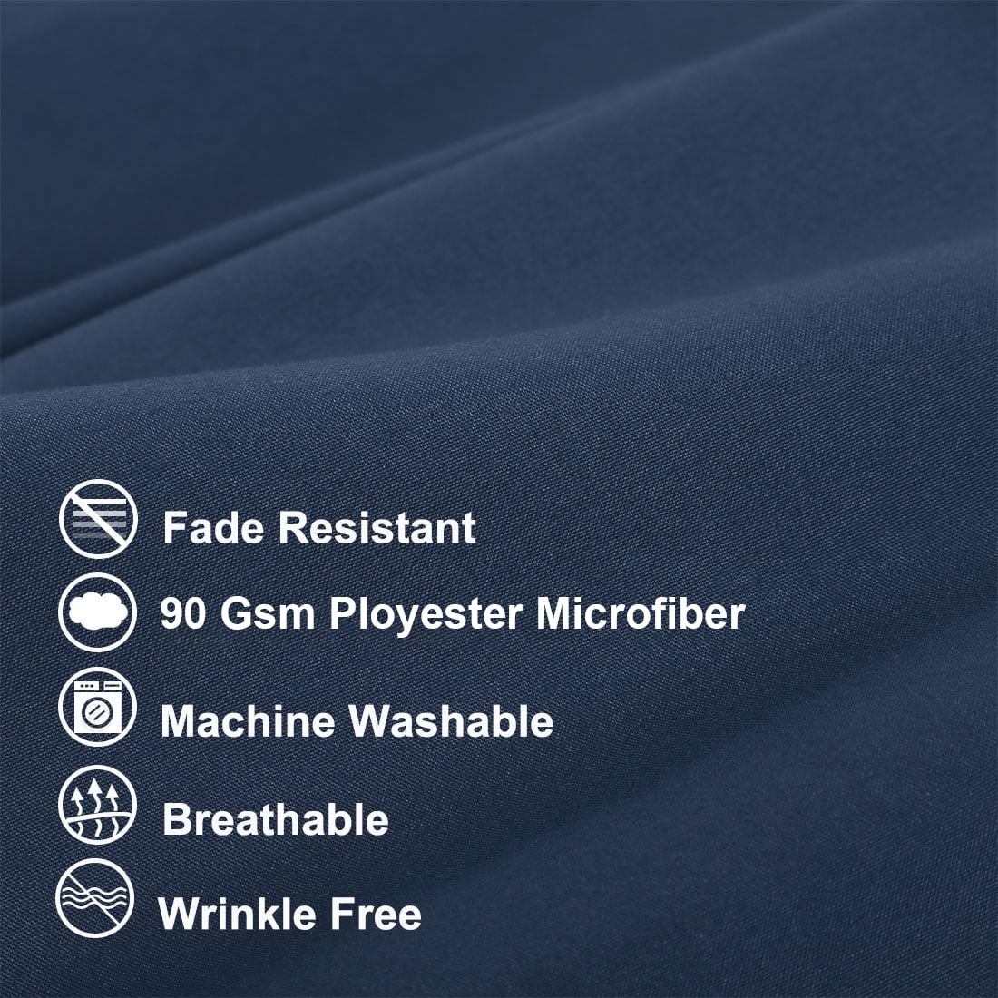 Unique Bargains Microfiber Solid Long Body Pillowcases, 2-Pack Navy 20" x 54"